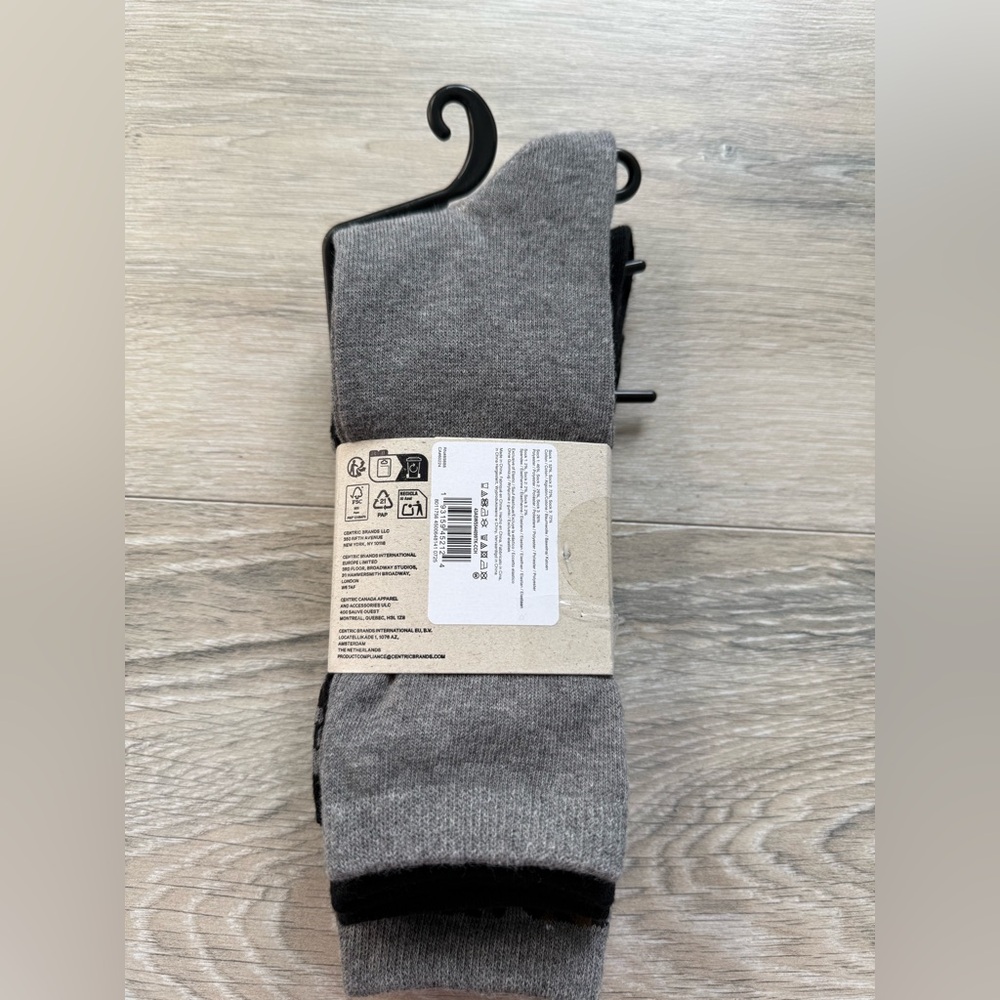 New All Saints crew Socks 3 Pair leopard black gray Women 6-11 - Picture 4 of 4